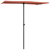 Garden Parasol with Aluminium Pole 180x110 cm Terracotta 47333