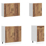 ZNTS 7 Piece Kitchen Cabinet Set Kalmar Old Wood Engineered Wood 3314769