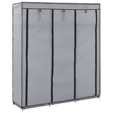 Wardrobe with Compartments and Rods Grey 150x45x175 cm Fabric 282456