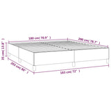 Bed Frame without Mattress Dark Grey Super King Fabric 349861