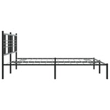 Metal Bed Frame without Mattress with Headboard Black 200x200cm 376331