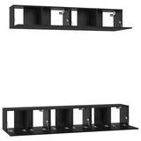 TV Cabinet Set Wall-mounted 5 pcs Black Oak Engineered Wood 3393406