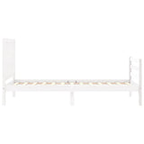 Bed Frame without Mattress White Single Solid Wood 3194537