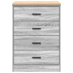 ZNTS Garage Storage Cabinet Grey Sonoma 60x51x85 cm Solid Wood Pine 860603