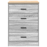 ZNTS Garage Storage Cabinet Grey Sonoma 60x51x85 cm Solid Wood Pine 860603