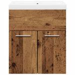 ZNTS 2 Piece Bathroom Furniture Set Old Wood Engineered Wood 3328581