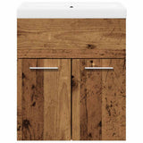 ZNTS 2 Piece Bathroom Furniture Set Old Wood Engineered Wood 3328581