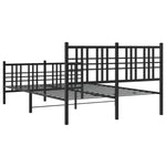 ZNTS Metal Bed Frame without Mattress with Footboard Black 140x200cm 376343