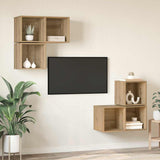 TV Cabinet Set Wall-mounted 4 pcs Artisan Oak Engineered Wood 3393290