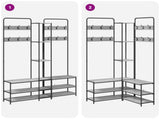 Coat Stand with Shoes Bench Grey Sonoma 143 x 30 x 199.5 cm 8012047