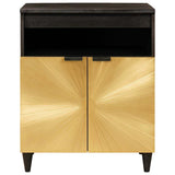 Sideboard Black and Gold 60 x 33 x 75 cm Solid Mango Wood 4017853