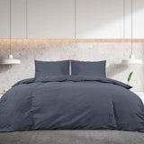 Duvet Cover Set Anthracite 140x200 cm Cotton 136081