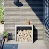 Firewood Rack White 60x40x60 cm Steel 851004