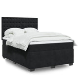 Box Spring Bed with Mattress Black 140x190 cm Velvet 3290920