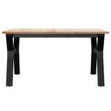Coffee Table Y-Frame 80x80x45 cm Solid Wood Pine and Steel 3282707