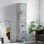 Highboard Concrete Grey 34.5x34x180 cm Engineered Wood 3198853