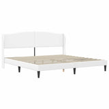 Bed Frame with Headboard White 180 x 200 cm Faux Leather 42027873