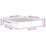 Bed Frame without Mattress Old Wood 180x200cm Super King Engineered Wood 3328861