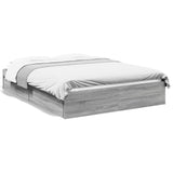 Bed Frame with Drawers without Mattress Grey Sonoma 140x200 cm 3280662