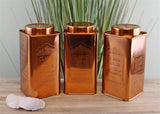 Large Metal Copper Coloured Tea, Coffee & Sugar Storage Tins S-KG0266