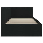 Corner Bed Frame with Headboard Black 90 x 200 cm Fabric 42016465