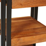 Bedside Table Brown and Black 38 x 33 x 58 cm Solid Wood Acacia 4016734