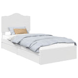 Storage Bed with Headboard White 100 x 200 cm Engineered Wood 3413534