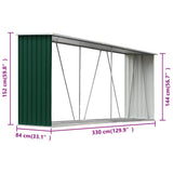 Garden Log Storage Shed Galvanised Steel 330x84x152 cm Green 47083