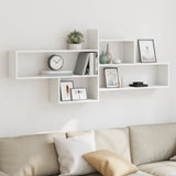 Wall Shelf White 167.5x18x68 cm Engineered Wood 853317