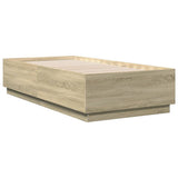 Bed Frame with LED without Mattress Sonoma Oak 75x190 cm Small Single 3209669