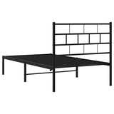 Metal Bed Frame without Mattress with Headboard Black 90x190cm 355651