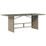 Garden Table with Glass Top Light Grey 190x80x74 cm Poly Rattan 365308