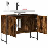 Bathroom Sink Cabinet Smoked Oak 80x33x60 cm Engineered Wood 842463