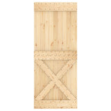 Sliding Door with Hardware Set 85x210 cm Solid Wood Pine 3203193