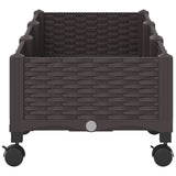 Garden Planter with Wheels Brown 120 x 40 x 29 cm PP 3423041