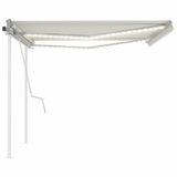 Manual Retractable Awning with LED 4.5x3 m Cream 3069962