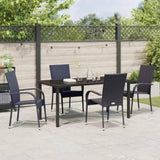 Garden Dining Set 5 pcs Black Powder-Coated Steel 3379404
