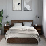 Bedside Cabinets 2 pcs Smoked Oak 40x31x50 cm Engineered Wood and Metal 848704