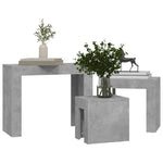 Nesting Coffee Tables 3 pcs Concrete Grey Engineered Wood 808544