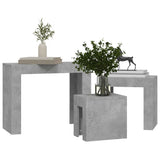 Nesting Coffee Tables 3 pcs Concrete Grey Engineered Wood 808544