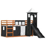 Bunk Bed without Mattress with Slide White and Black 90x200 cm 3284194