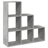 Room Divider Bookcase 3-Tier Concrete Grey 99x29x99 cm Engineered Wood 857961