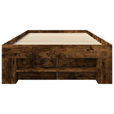 Bed Frame without Mattress Smoked Oak 90x200 cm Engineered Wood 3295496
