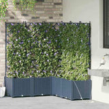 Garden Planter 3 pcs Grey 80 x 80 x 143 cm Plastic 42002864