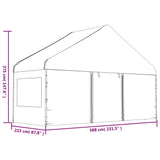 Gazebo with Roof White 5.88x2.23x3.75 m Polyethylene 362633