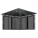 ZNTS Gazebo with Mosquito Net&LED String Lights 3x3x2.73m Anthracite 3070316