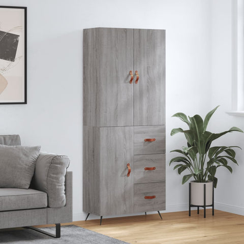 Highboard Grey Sonoma 69.5x34x180 cm Engineered Wood 3195881