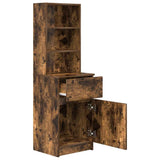 Bedside Cabinet Smoked Oak 39x35x125 cm Engineered Wood 861314