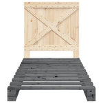 Bed Frame without Mattress Grey 90x200 cm Solid Wood Pine 3281580
