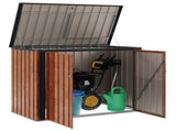 Garden Storage Box Brown 151.5 x 82 x 110.5 cm Steel 42011284